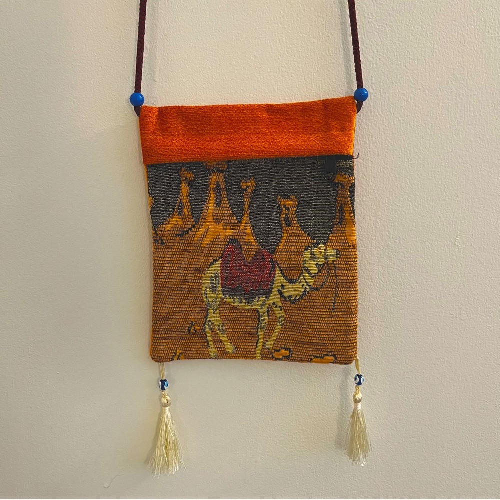 TET Camel Print/Evil Eye Crossbody Bag